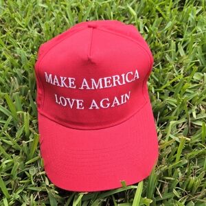 NWOT Red Embroidered Baseball Cap – Make America Love Again – UltraClub Classic